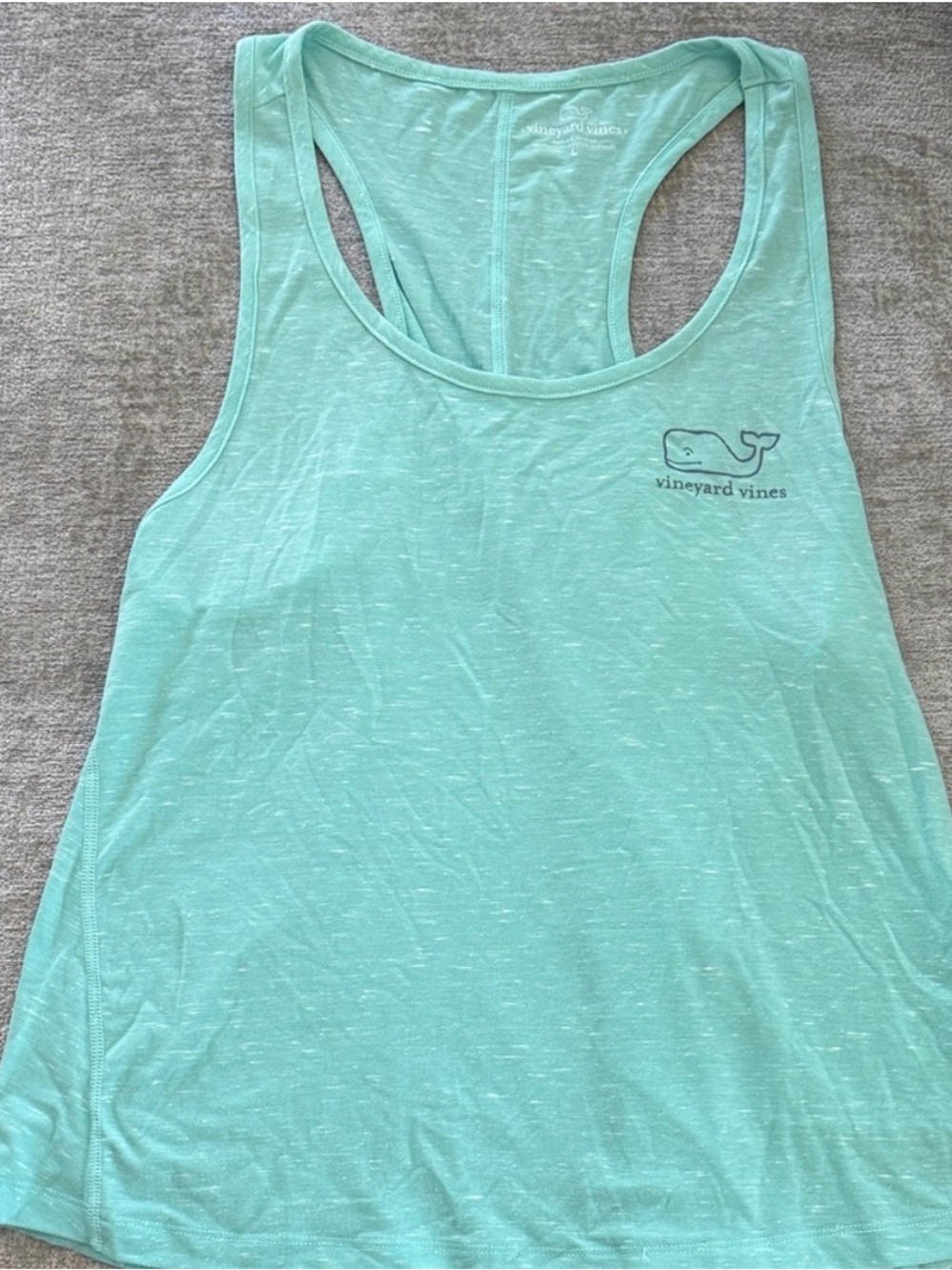 Vineyard Vines Aqua Racerback Tank Top Large Whale Logo